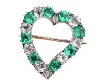 Antique Paste Witch's Heart Brooch - image 1