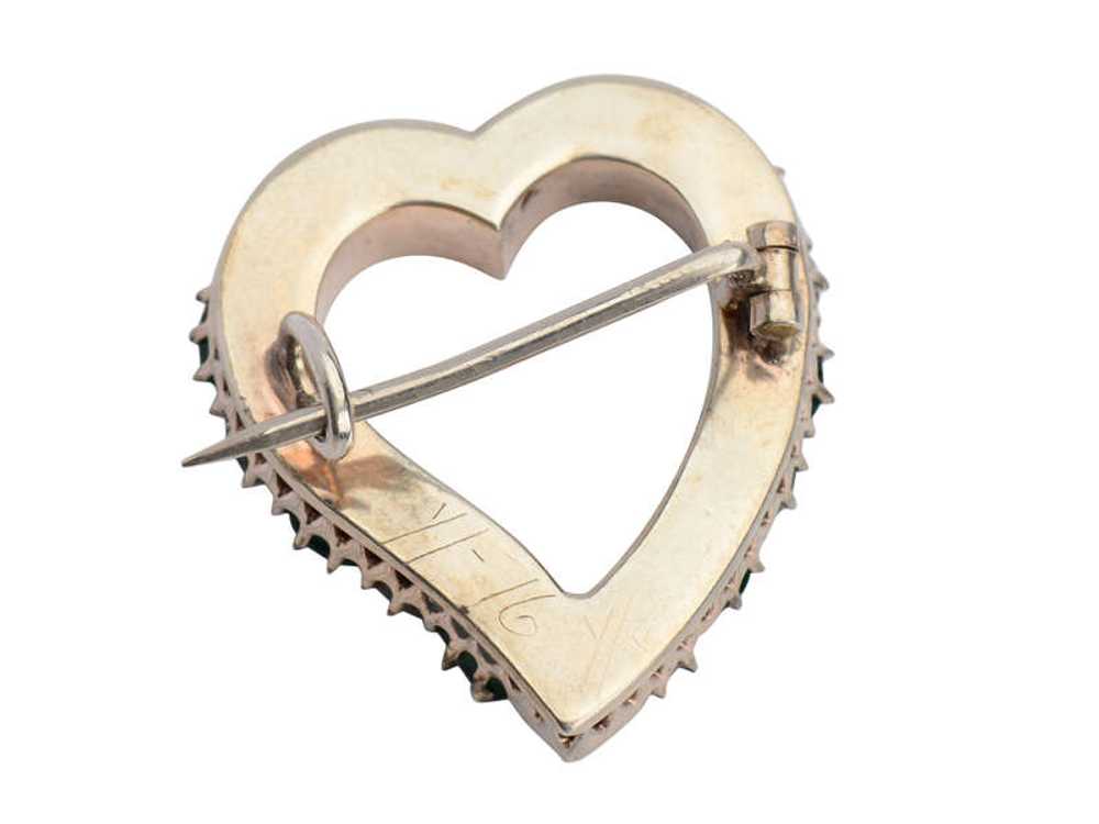 Antique Paste Witch's Heart Brooch - image 5