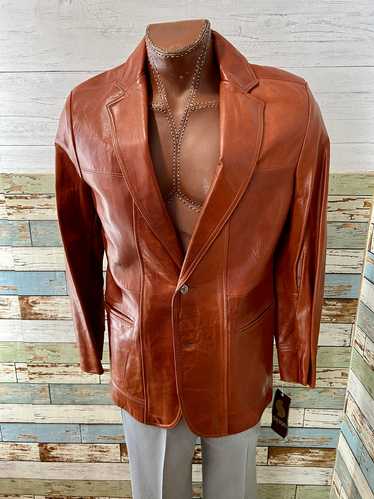 70’s Brown Leather Blazer By Silton