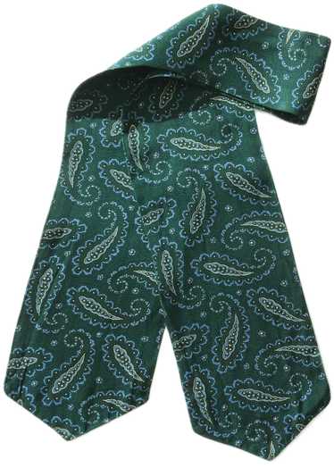 Vintage Dark Green and Blue Paisley Rayon Tootal … - image 1