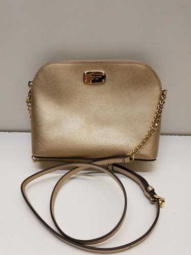 Cindy Striped Saffiano Leather Dome Crossbody Bag – Michael Kors Pre-Loved