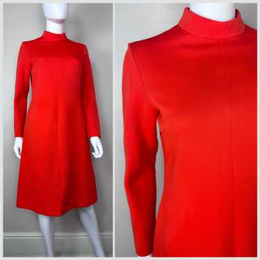 1960s/70s Orange Mod Long Sleeve Dress, Bleeker S… - image 1
