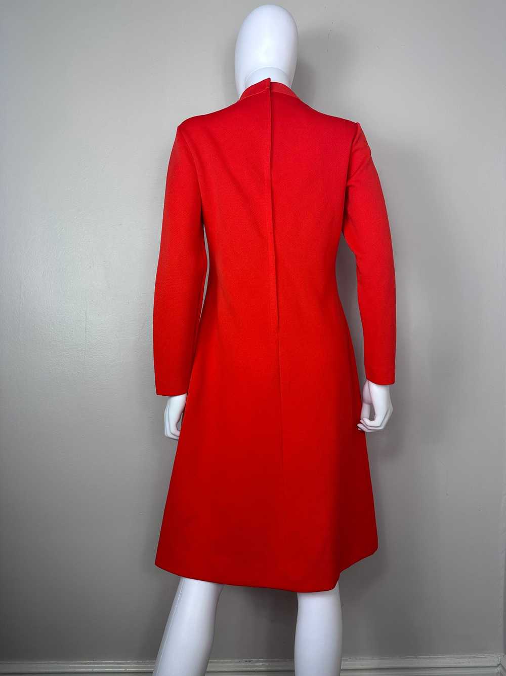 1960s/70s Orange Mod Long Sleeve Dress, Bleeker S… - image 2