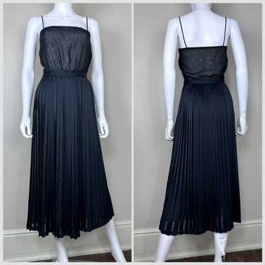 1980s Sheer Black Dress, Halston III Size XXS