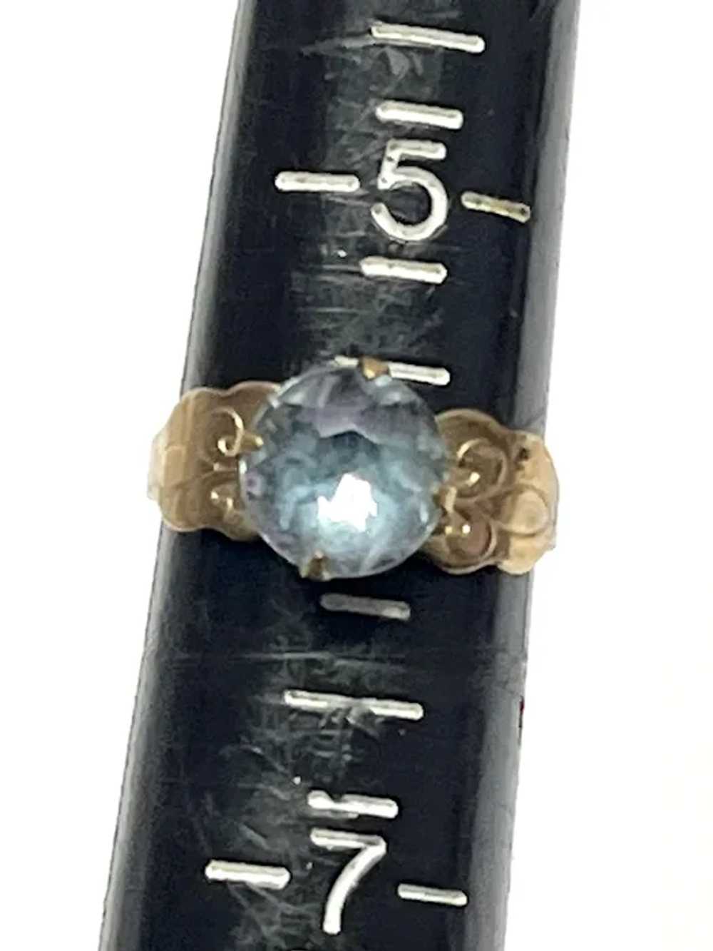 Vintage Blue Rhinestone Cocktail Ring - image 5