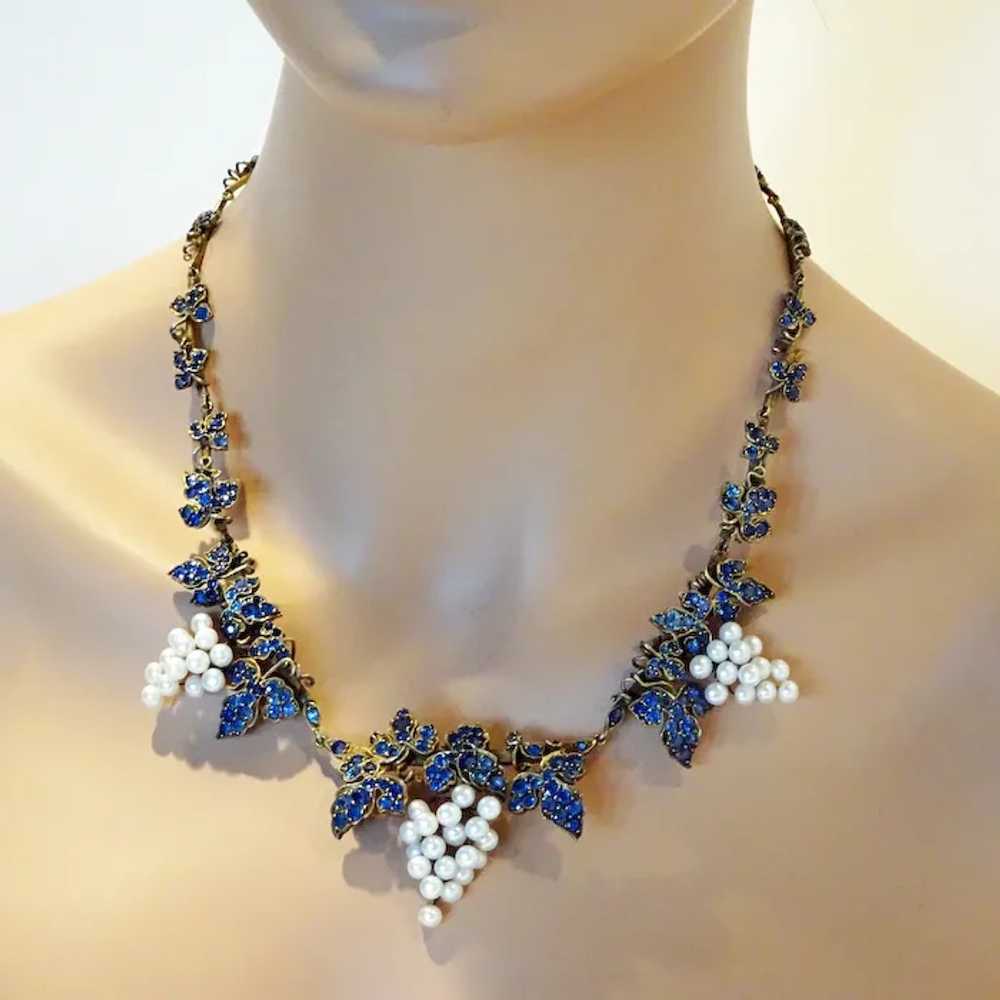 Vintage Necklace Mario Buccellati Sapphires Pearl… - image 4