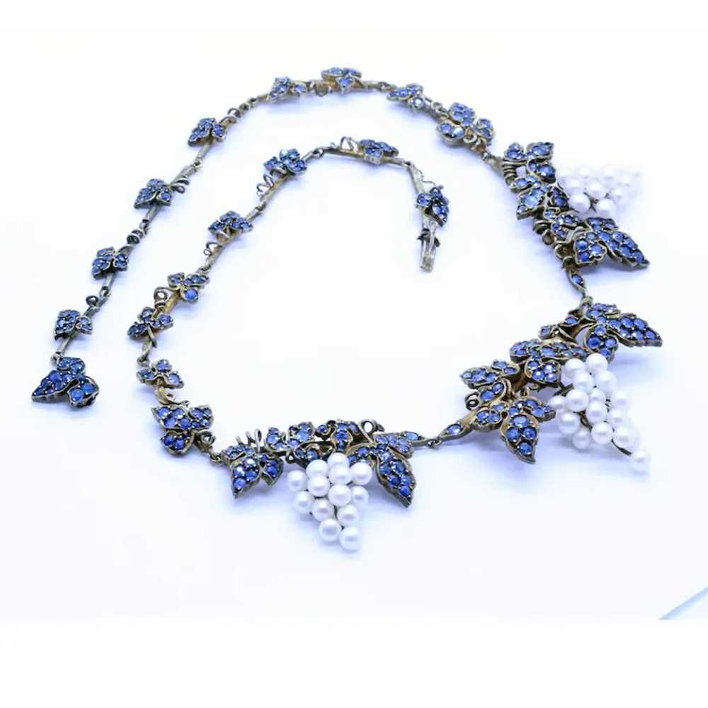 Vintage Necklace Mario Buccellati Sapphires Pearl… - image 5