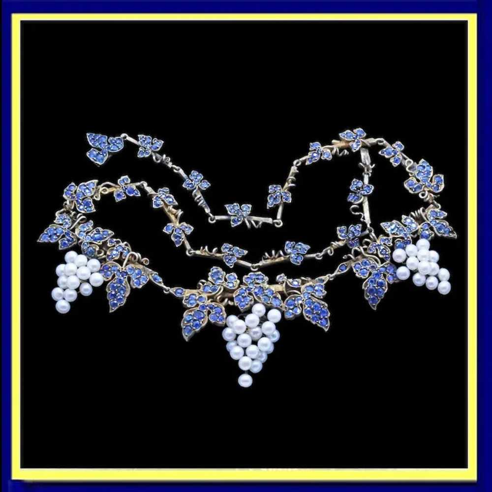 Vintage Necklace Mario Buccellati Sapphires Pearl… - image 6