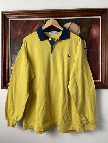Burberry × Streetwear × Vintage Burberry Yellow V… - image 1