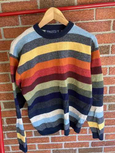 Coloured Cable Knit Sweater Vintage Multi-Color Sw