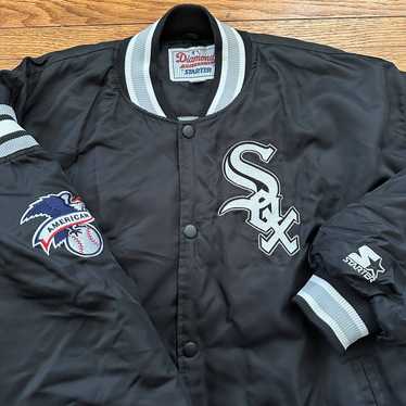 Men's Chicago White Sox Starter Navy/Red Enforce Varsity Satin Full-Snap  Jacket