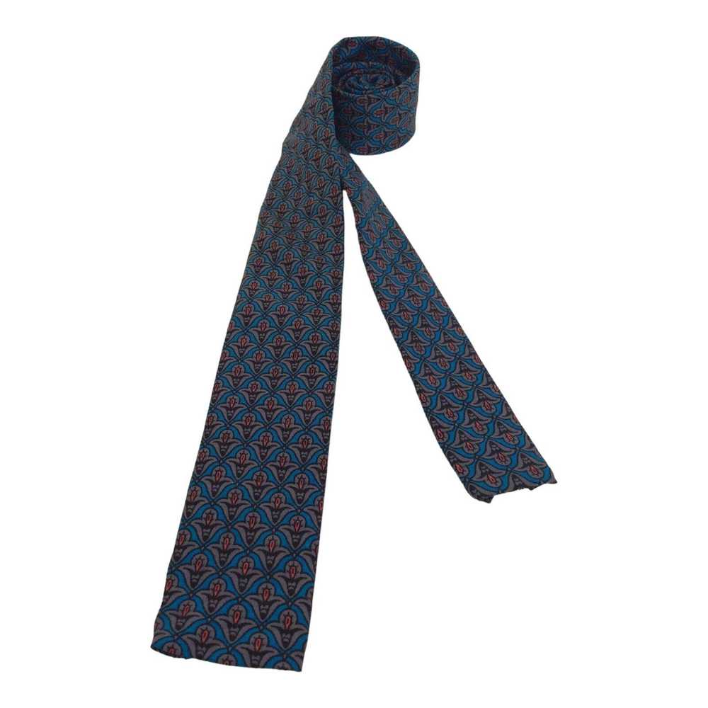 Emilio EMILIO PUCCI Blue Arabesque Print Silk Tie… - image 2