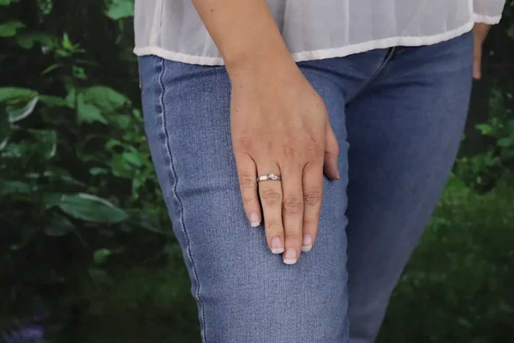 10k White Gold Freshwater Pearl Ring Dainty Size … - image 3