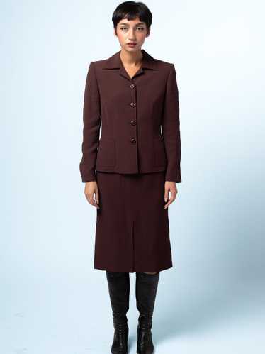 1990's Gianfranco Ferre Maroon Skirt Suit