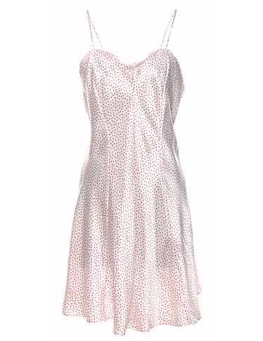 White & Red Polka Dot Print Slip Dress - S - image 1