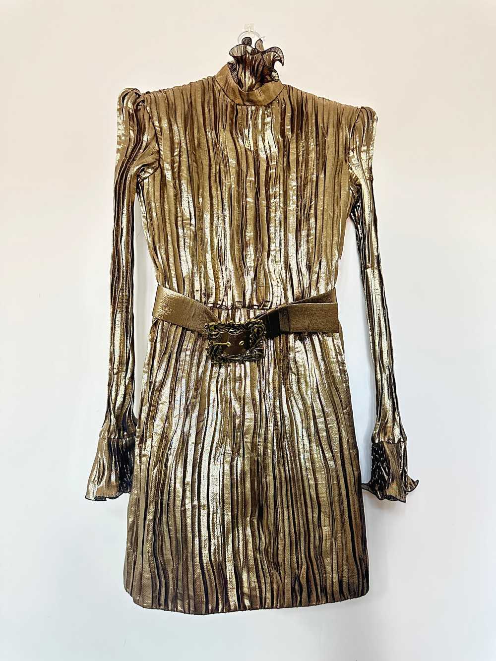 Andrew GN Andrew GN Gold Metallic Mini Dress - image 2