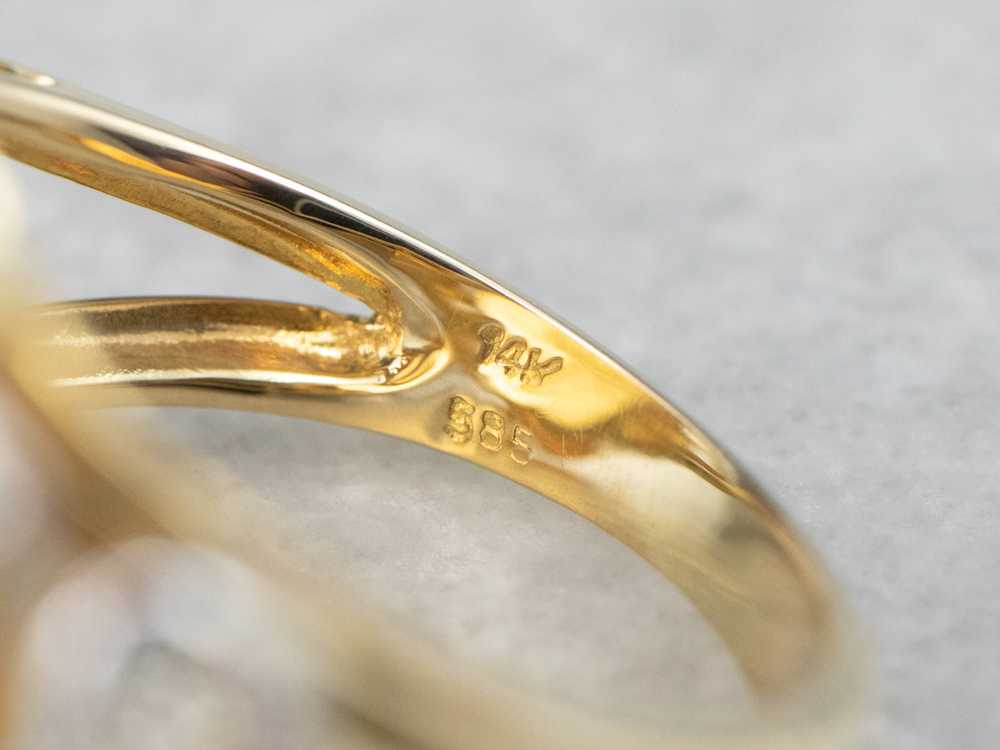Large Citrine Diamond Gold Cocktail Ring - image 6