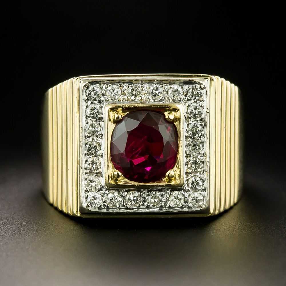 Mid-Century 1.70 Carat Ruby and Diamond Ring - image 1