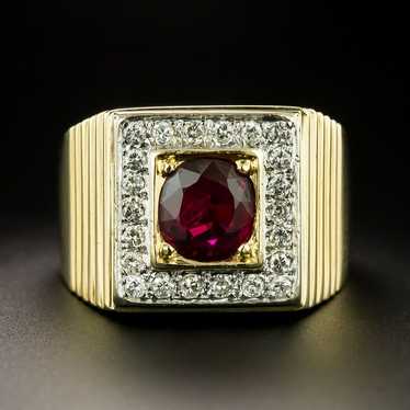 Mid-Century 1.70 Carat Ruby and Diamond Ring - image 1