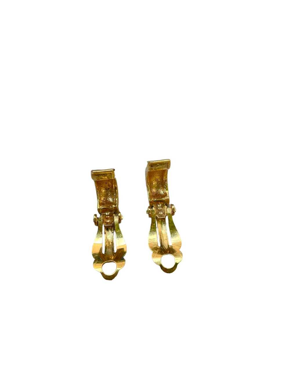 Nina Ricci earrings - Nina Ricci 80/90s gold meta… - image 3