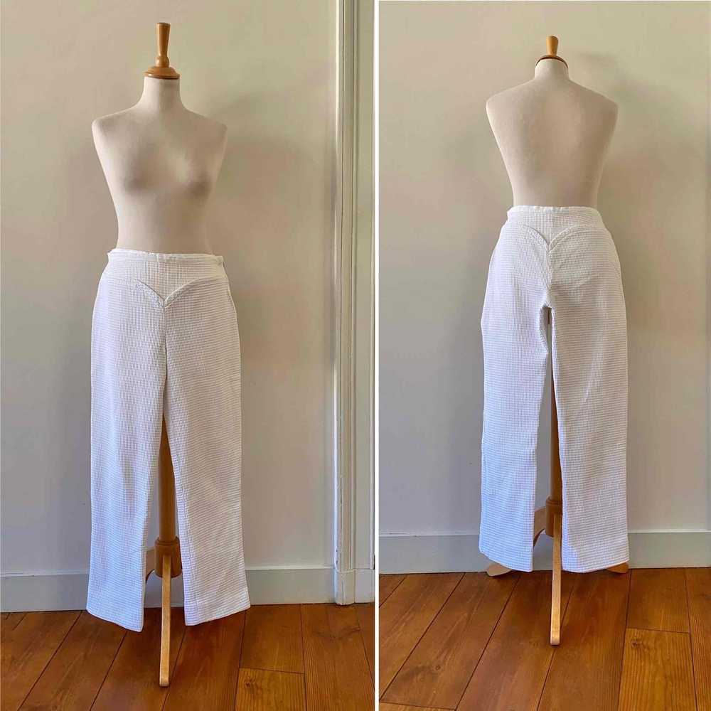 Courrèges pants - Courrèges pants, in white doubl… - image 2