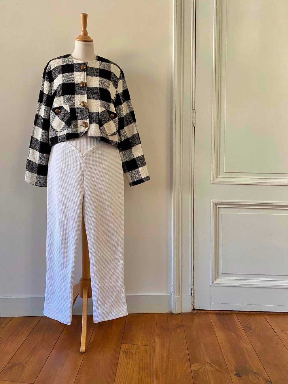 Courrèges pants - Courrèges pants, in white doubl… - image 3