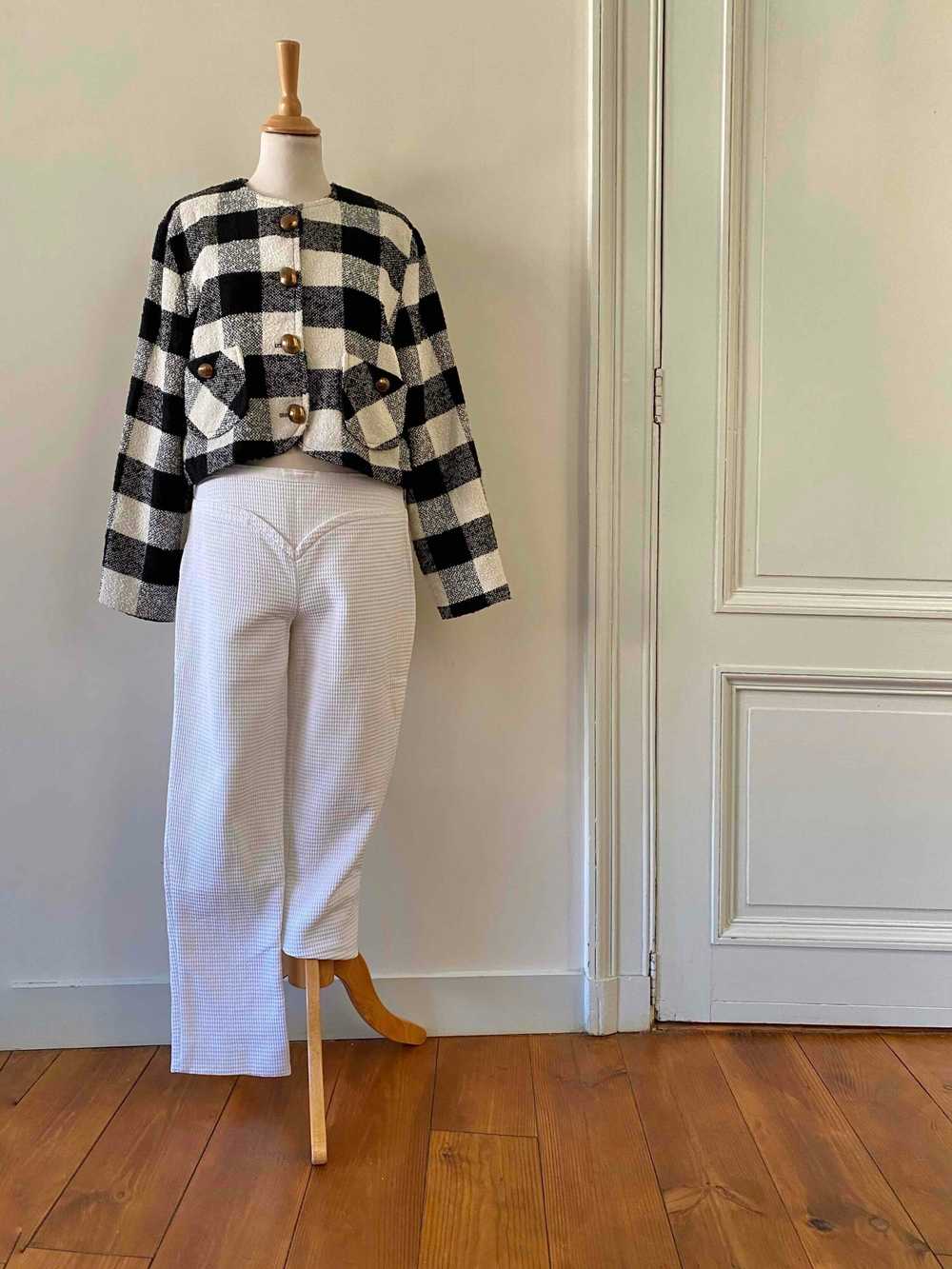 Courrèges pants - Courrèges pants, in white doubl… - image 4