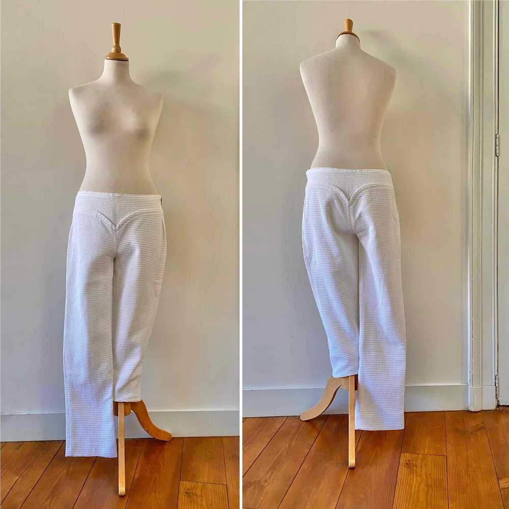 Courrèges pants - Courrèges pants, in white doubl… - image 5