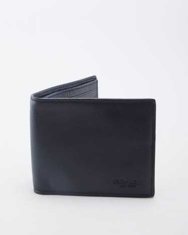 Coach Unisex Black Marbled Leather Wallet - O/S