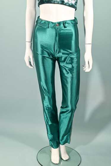 Vintage 70s Teal Spandex Disco Pants, The Great Es