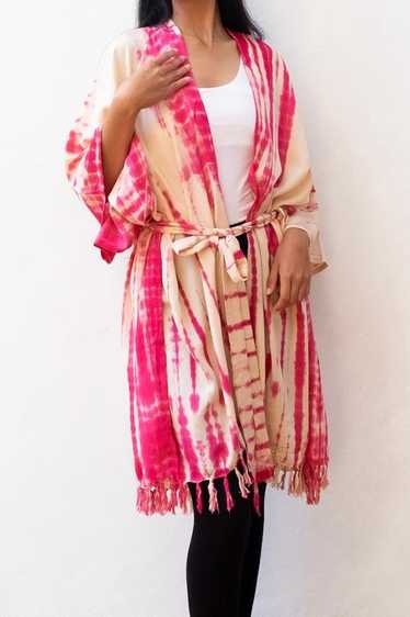 Bali Shibori - Pink Kimono Duster