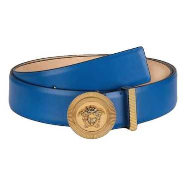 Versace Calf Leather Round Medusa Emblem Buckle Adjustable Belt