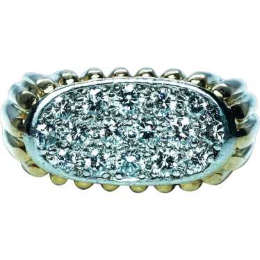 OSCAR HEYMAN Diamond Ring 18K Gold Platinum Design