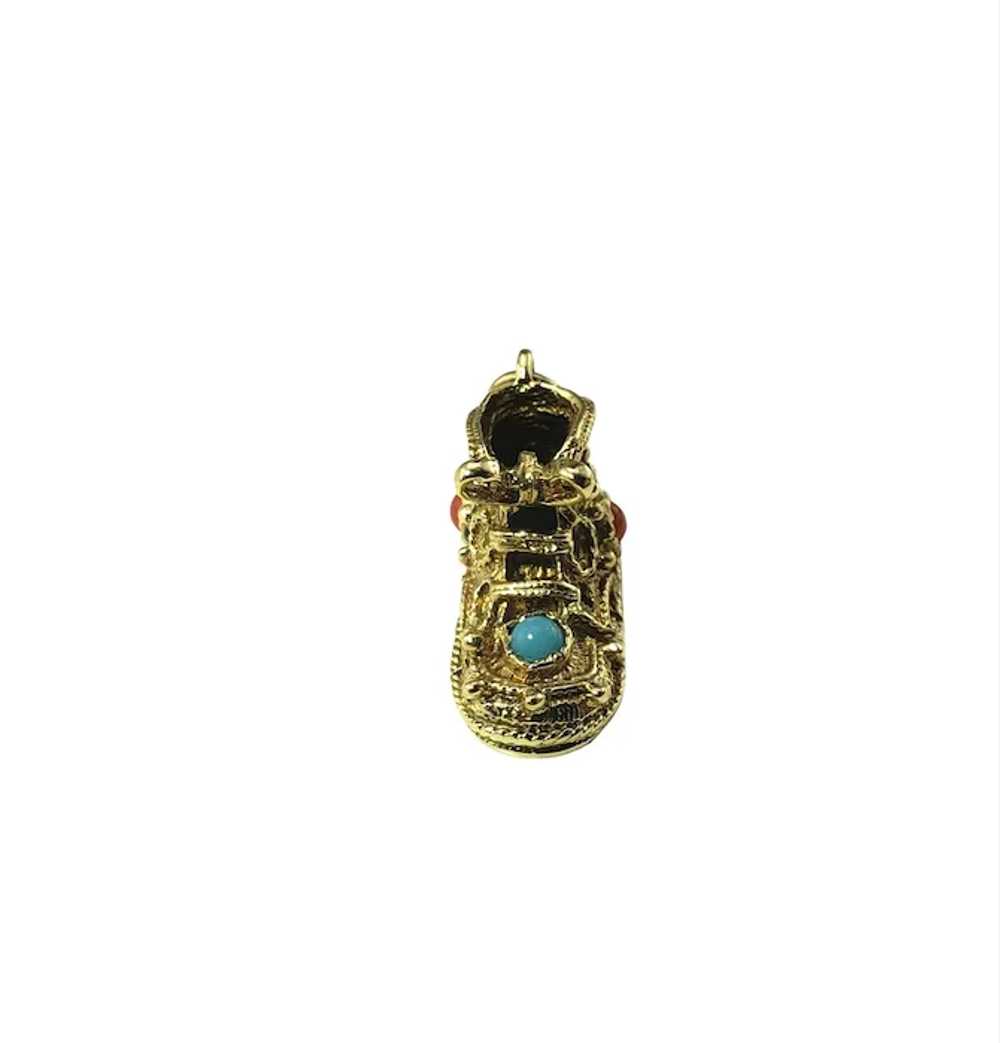 Vintage 14 Karat Yellow Gold Ornate Shoe Charm #1… - image 3
