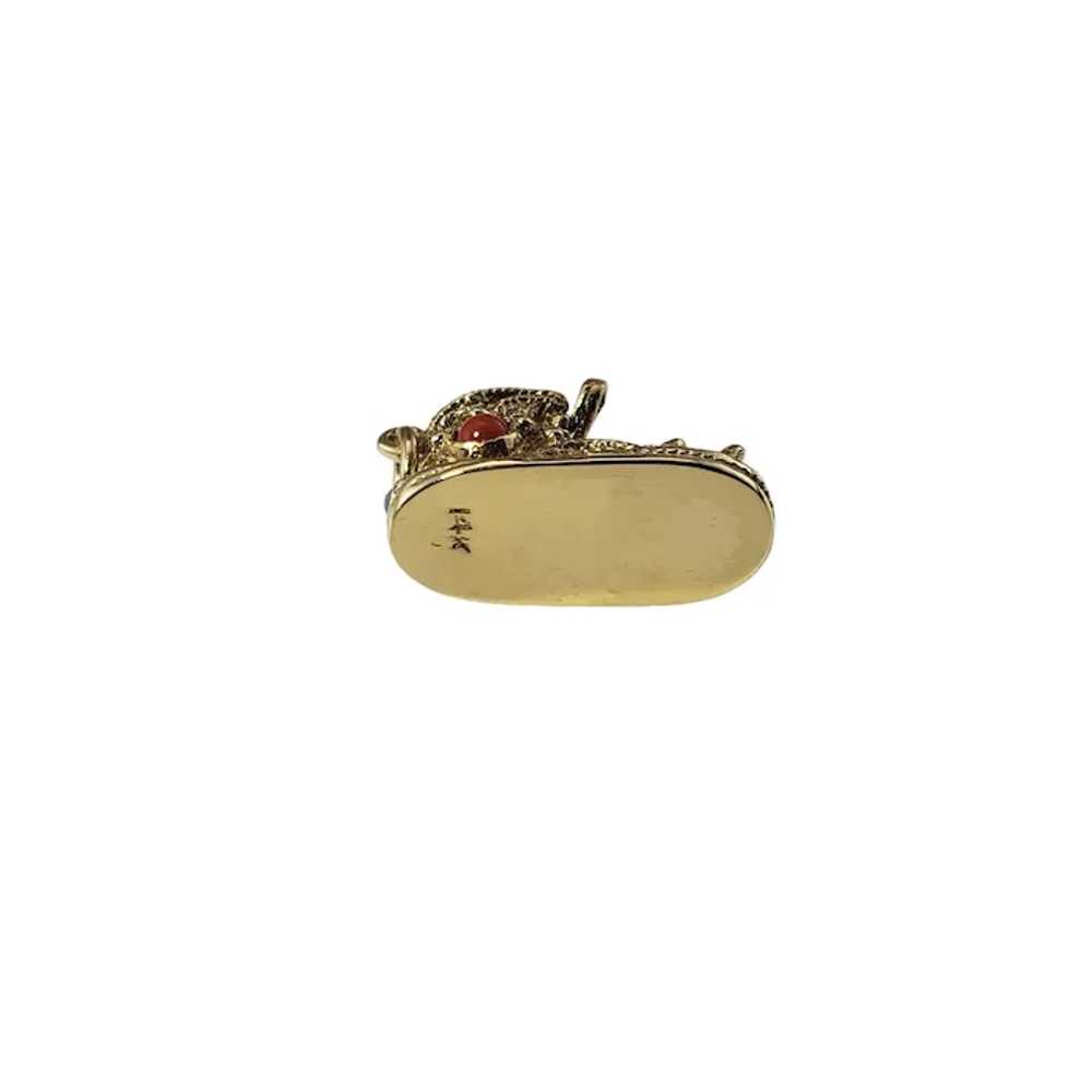 Vintage 14 Karat Yellow Gold Ornate Shoe Charm #1… - image 7