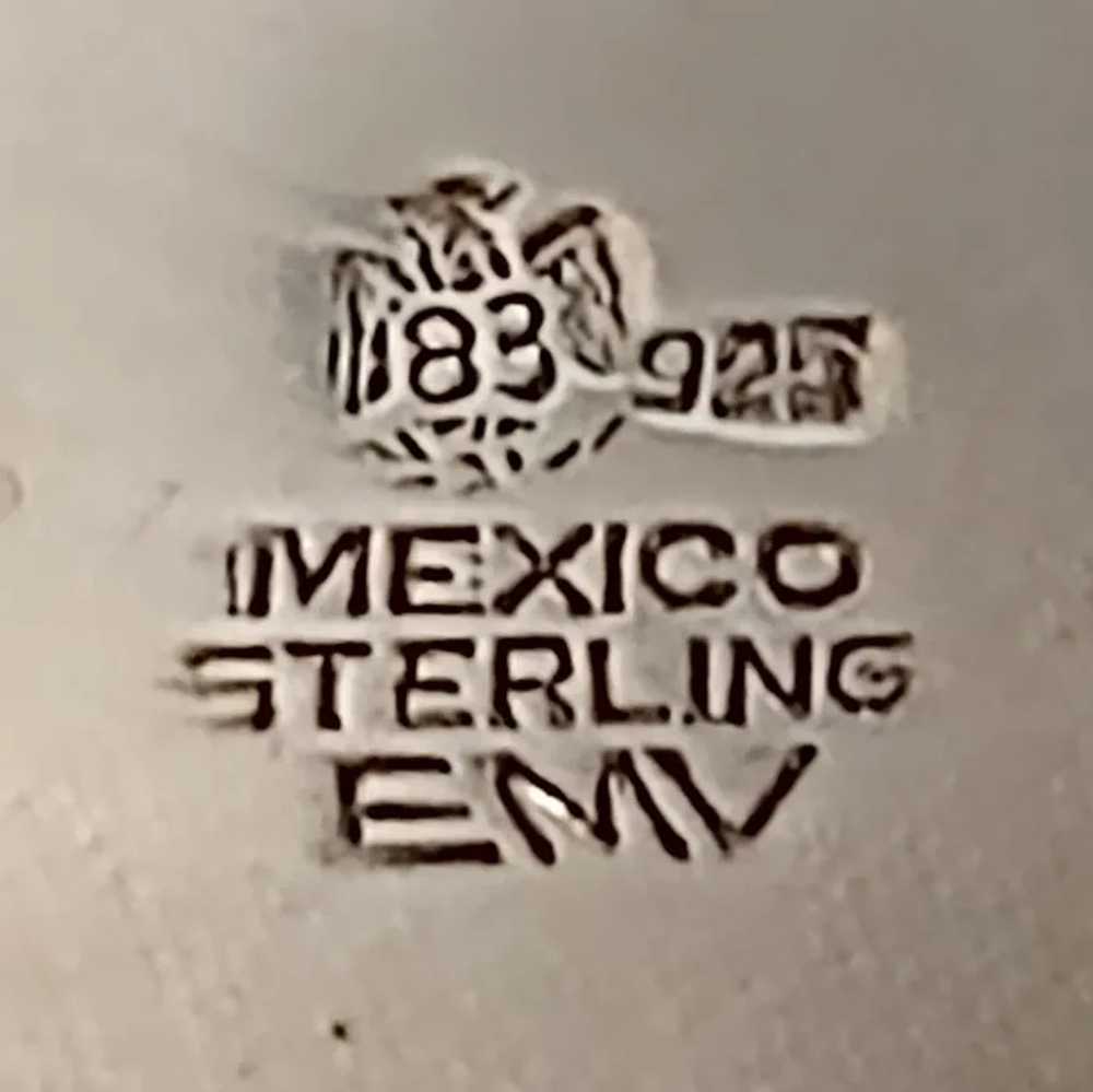 EMV Sterling silver Mexico cuff bracelet Aztec tr… - image 6