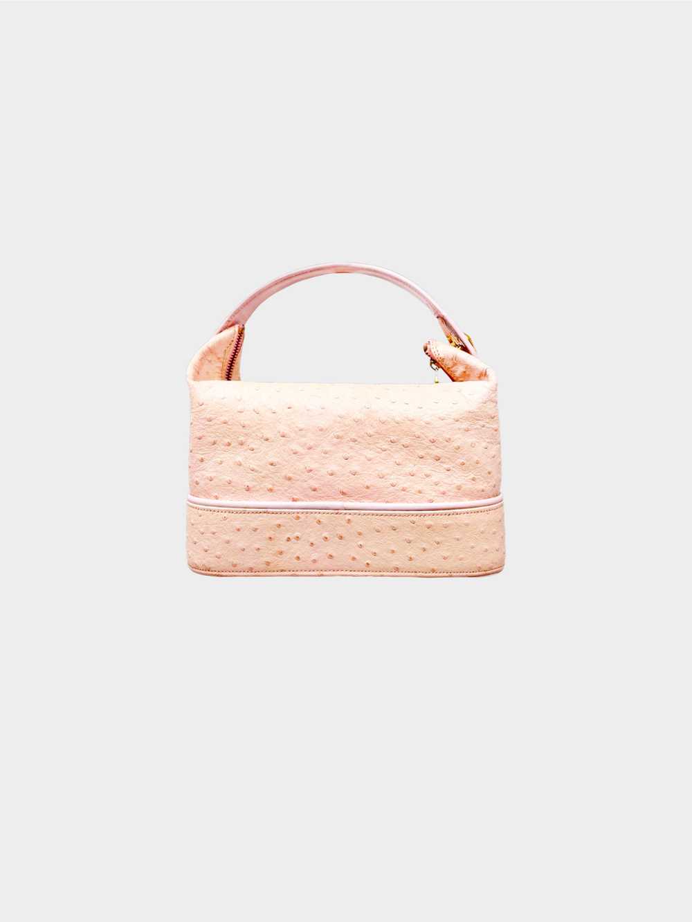 Versace 1990s Pink Vanity Ostrich Handbag - image 2