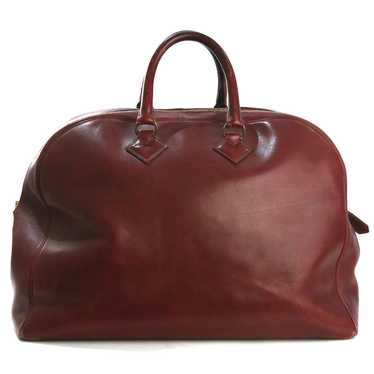 1940s Rouge Leather Travel Bag