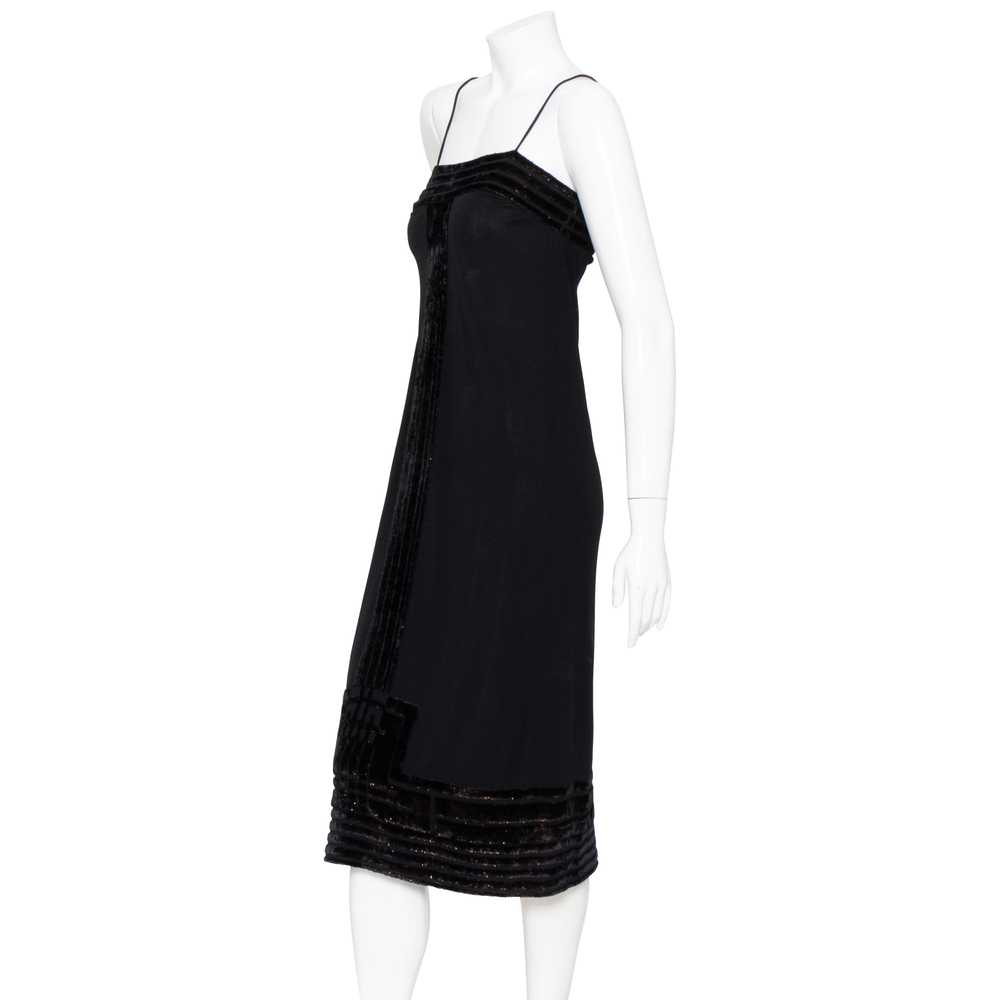 1970s Black Velvet Burnout Dress and Matching Jac… - image 4