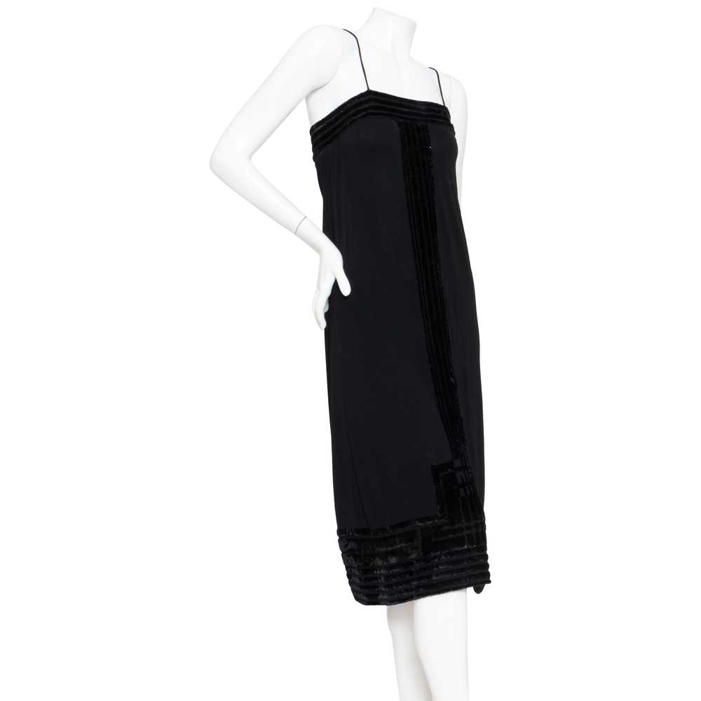 1970s Black Velvet Burnout Dress and Matching Jac… - image 5
