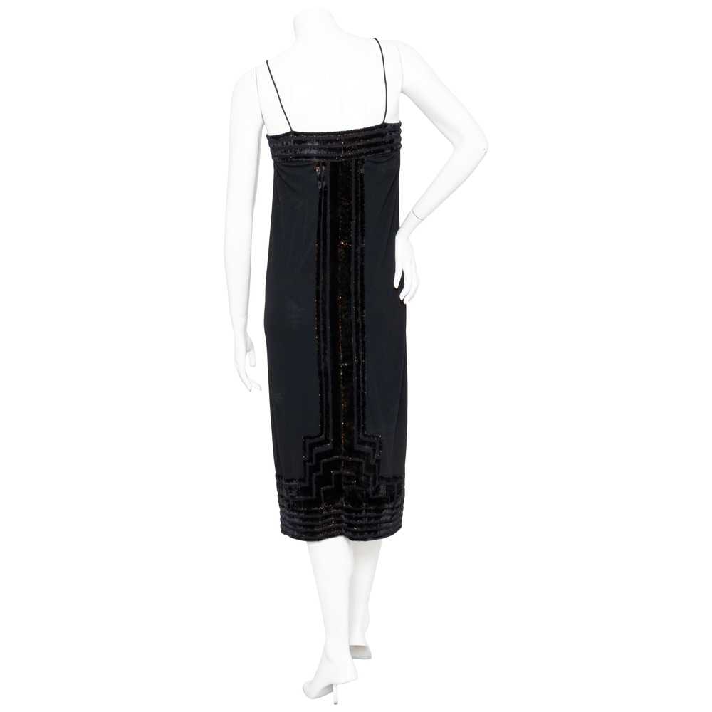 1970s Black Velvet Burnout Dress and Matching Jac… - image 6