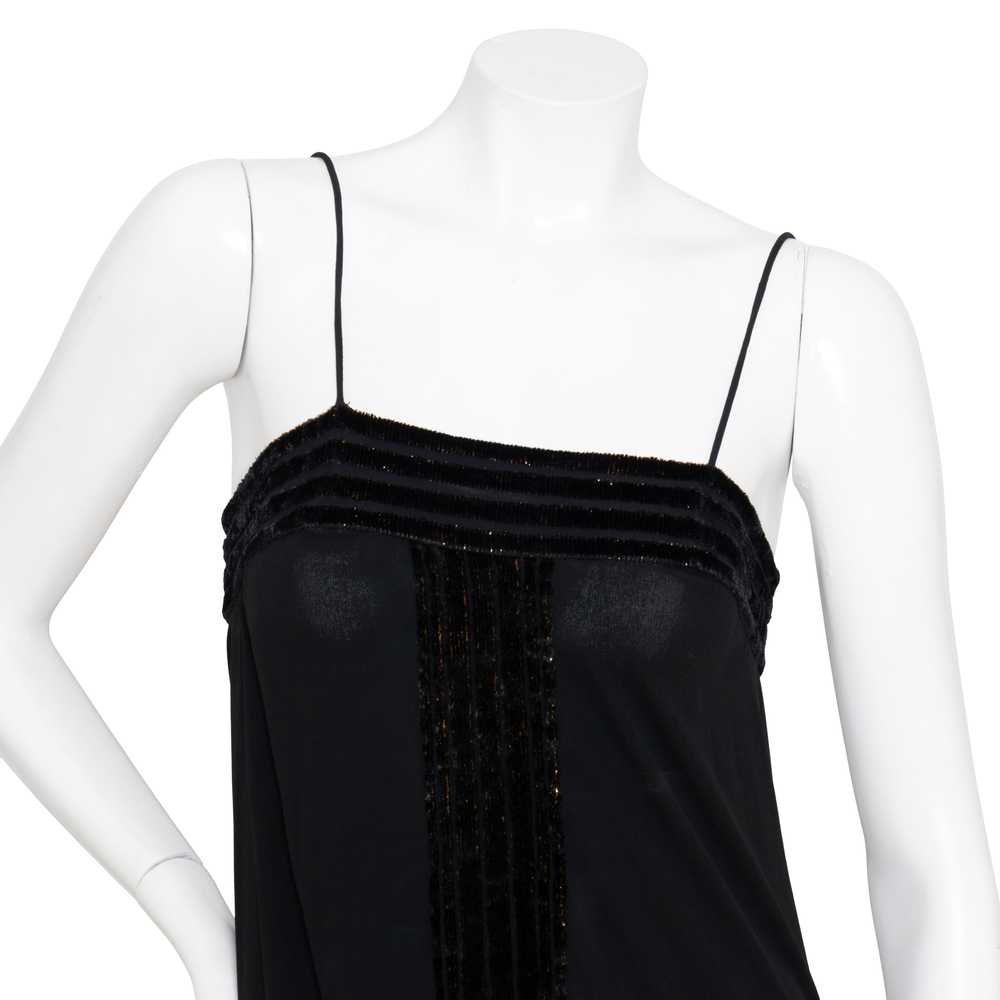 1970s Black Velvet Burnout Dress and Matching Jac… - image 7