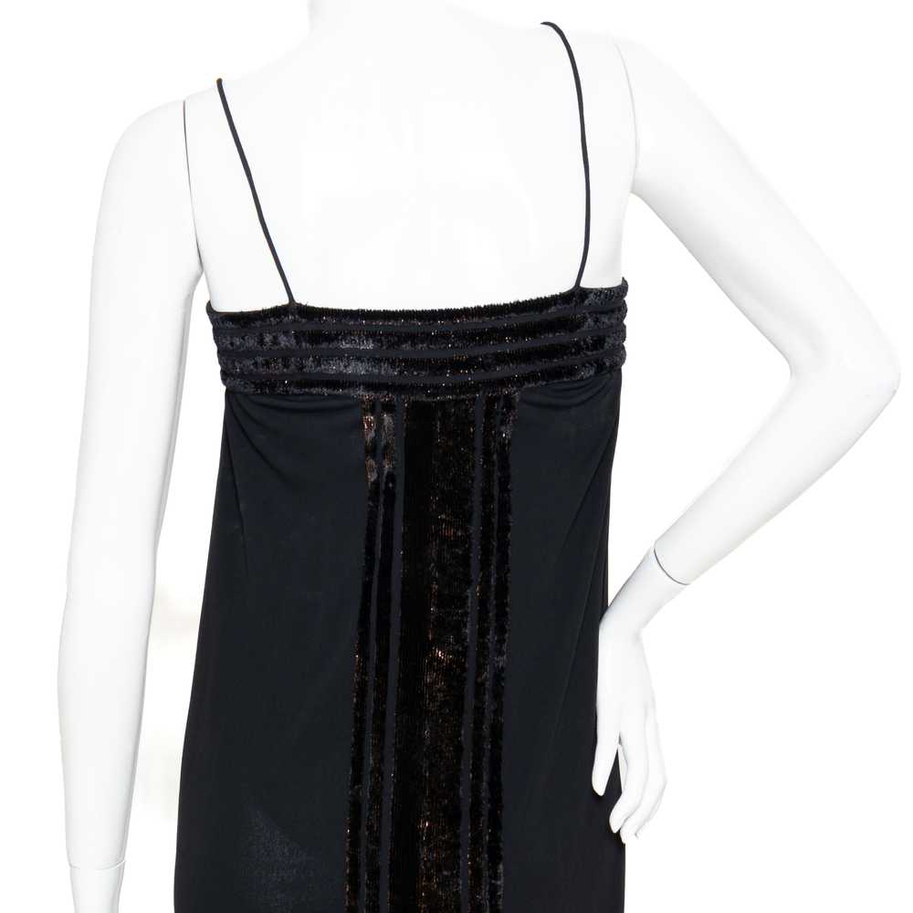 1970s Black Velvet Burnout Dress and Matching Jac… - image 8