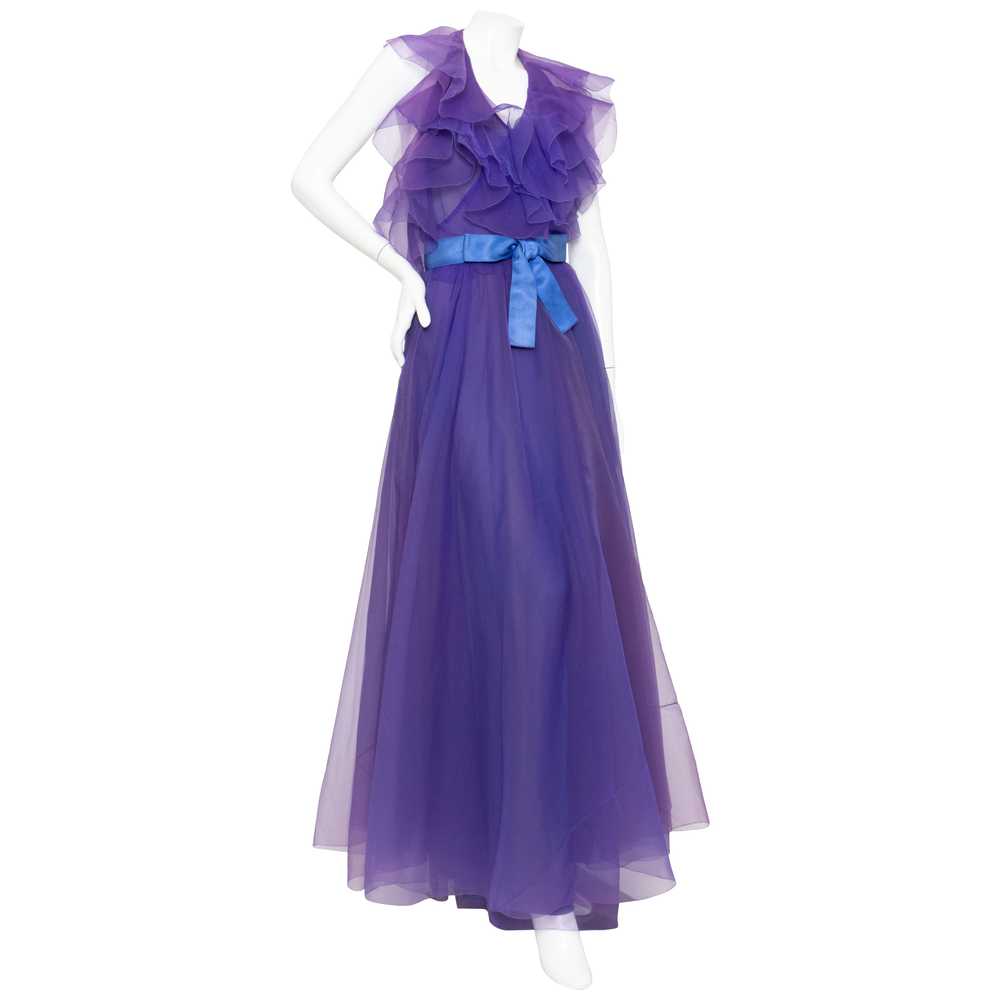 1972 Haute Couture Silk Organza Halter Gown - image 1