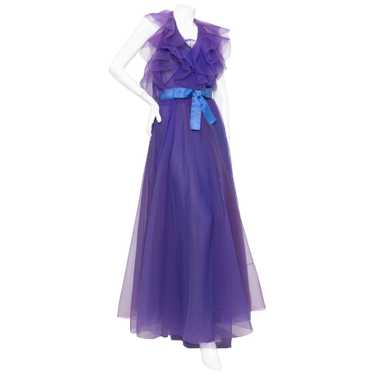 1972 Haute Couture Silk Organza Halter Gown - image 1