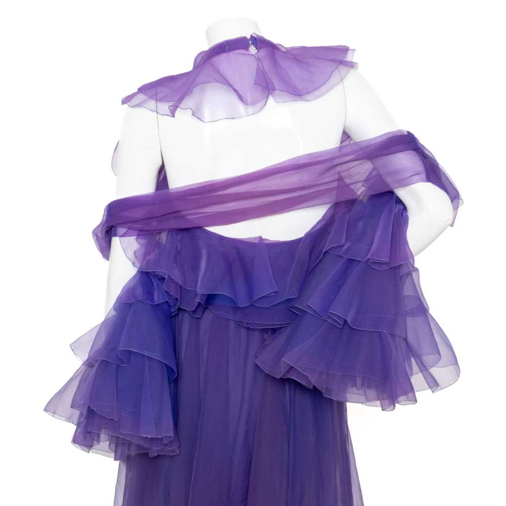 1972 Haute Couture Silk Organza Halter Gown - image 9