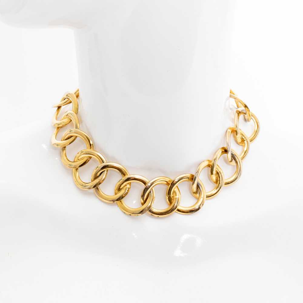 1980s Chain Link Gold-Tone Necklace - image 1