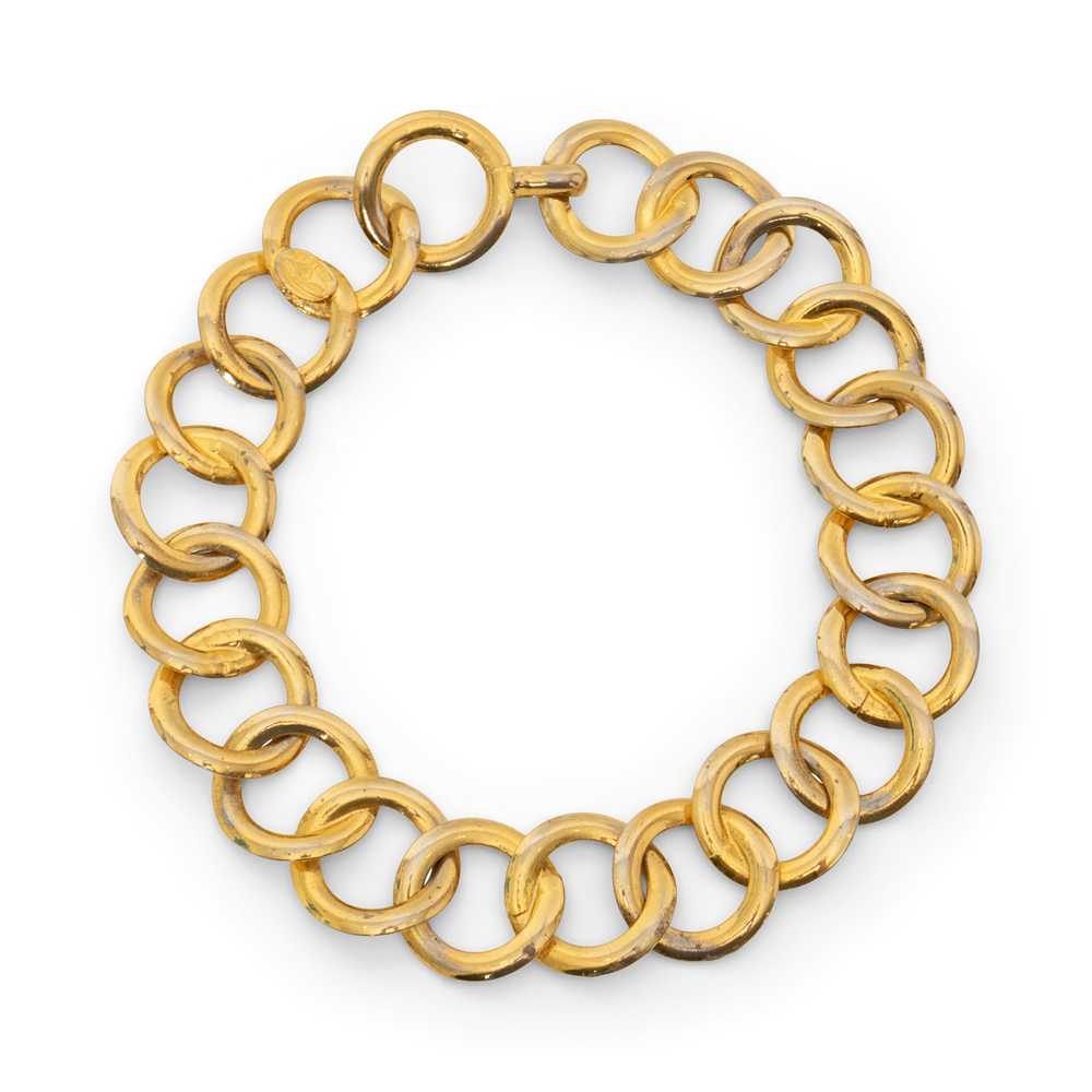 1980s Chain Link Gold-Tone Necklace - image 3