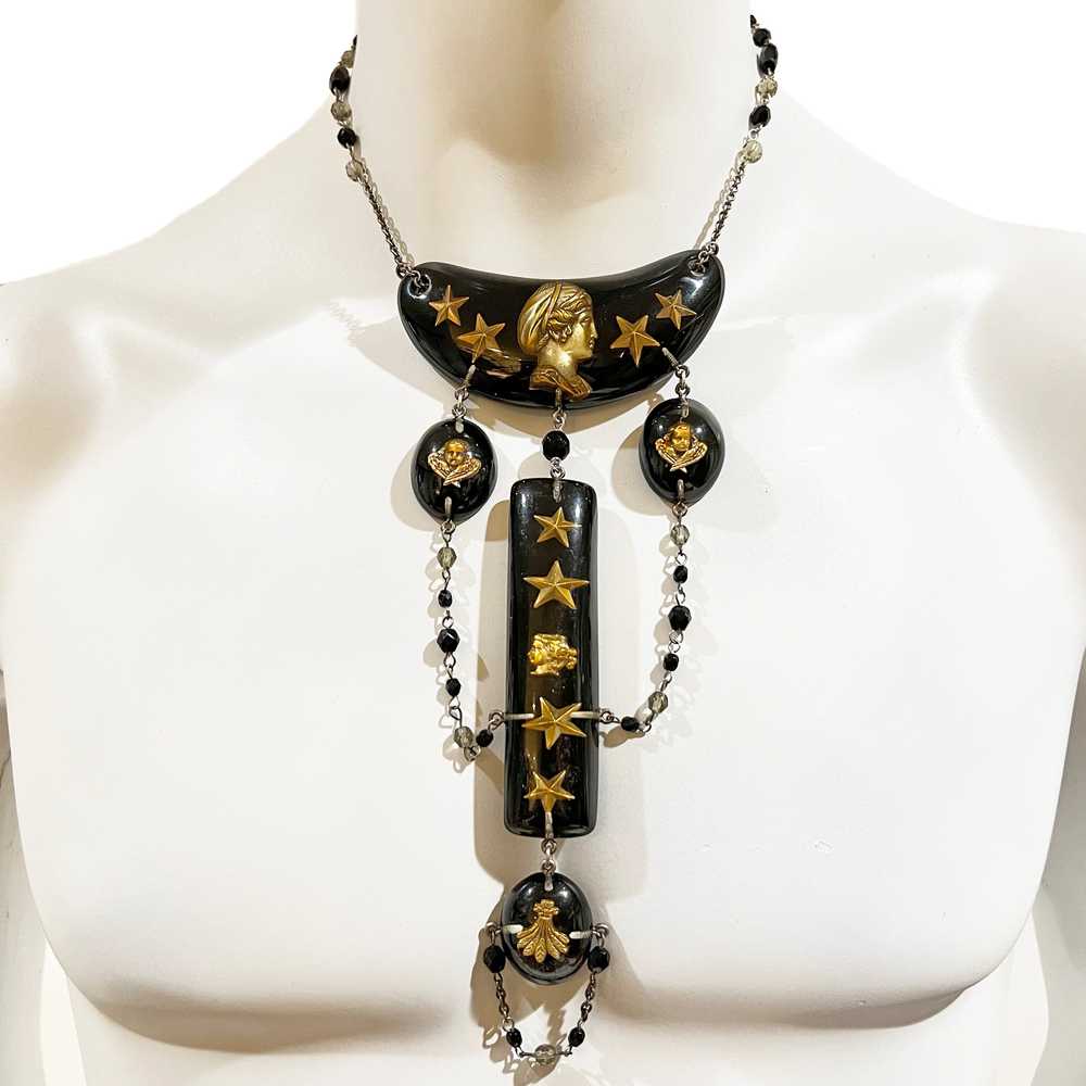 1990s Black and Gold Star Necklace - image 2