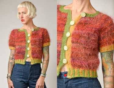 60s fuzzy mohair cardigan - Gem
